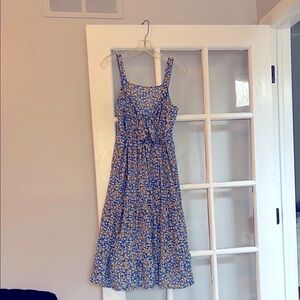 Floral Blue and Yellow Dress